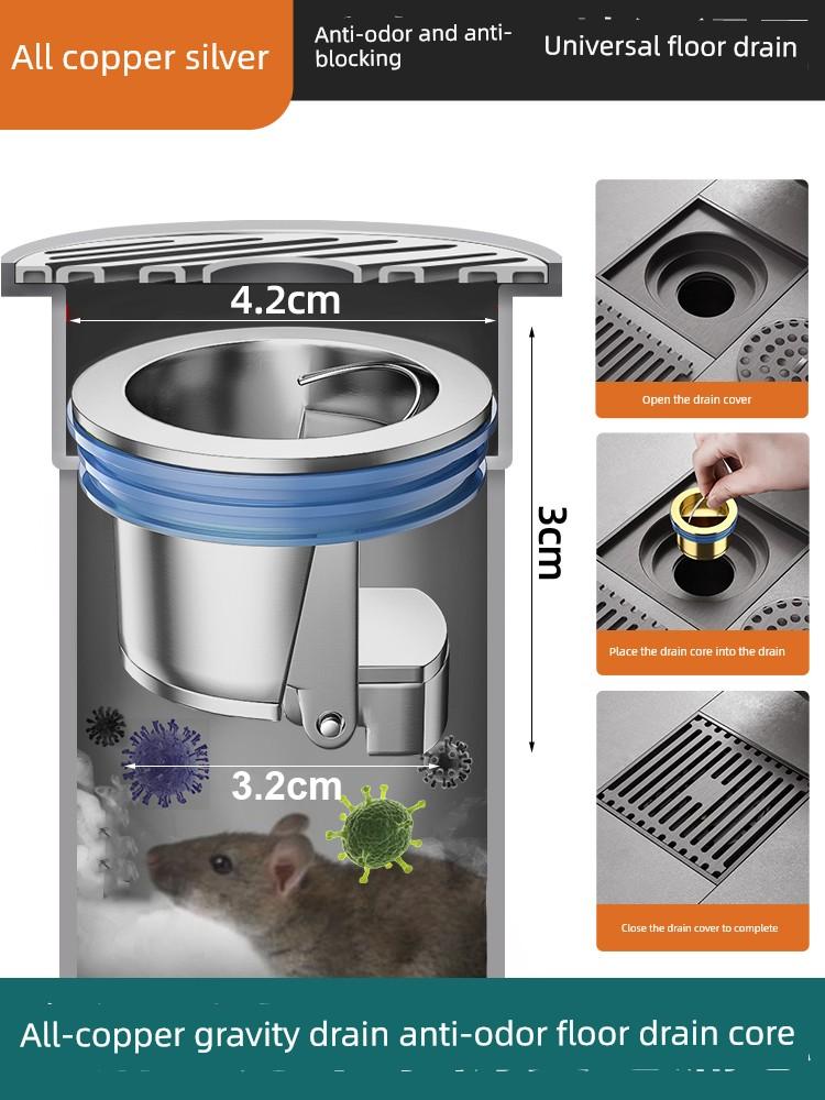 Floor Drain Deodorizer Bathroom Sewer Pipe Filter Net Universal Anti-Odor Cover Sealing Core Gadget
