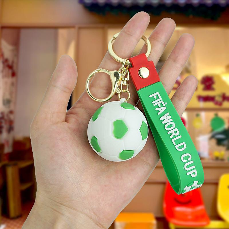 New Cartoon Pvc Football Keychain Realistic World Cup Soccer Car Charm Accessory