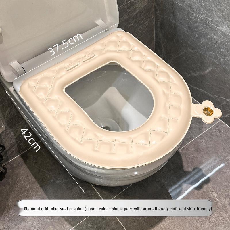 Водонепроницаемая подушка-сиденье для унитаза с ароматерапией - Универсальная, Утолщенная, Всесезонная, с дизайном из шелковых цветов