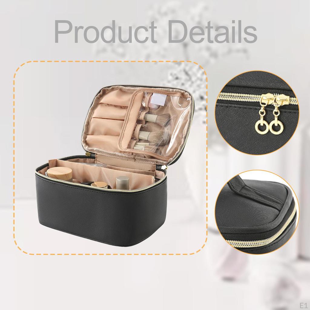 Toiletry Bag for Women PU Leather Water Resistant Cosmetic Toiletries
