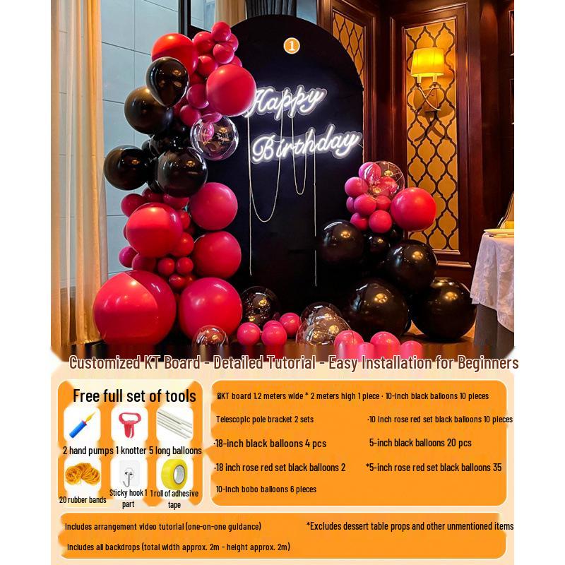 

Святкова стіна з повітряних куль для 18-річчя, церемонії досягнення повноліття, вечірки для хлопчиків та дівчат