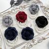 1PC Brooch Pin Women's Vintage Jewelry Gift Camellia Flower Fabric Corsage Pearl Tassel