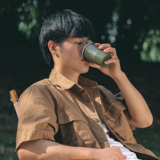 350ml Šálek na kávu Žáruvzdorný Velkoobjemový Povrchová úprava barvou Nerezová ocel Kempování Mléko