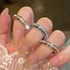 Minimalist Rotating Ring Elegant Finger Jewelry Anti-rust Full Drill Ring Birthday Gift