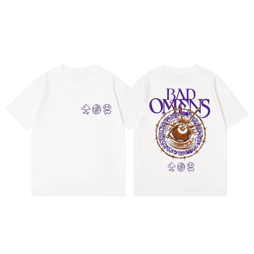 Rock Band Bad Omens Merch T Shirt Mens Womens Gothic Fashion Vintage Short Sleeve Tshirts Summer Casual Loose Cotton Tshirt