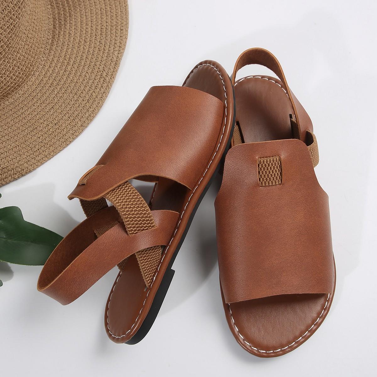 

Сандалии большого размера женские новые повседневные женские пляжные сандалии с плоской подошвой в форме рыбьего рта женские лето 2024 43 коричневый