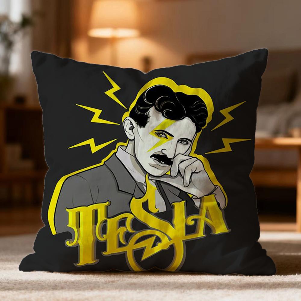 Popular NNikola Tesler Cushion Cover Soft Washable Pillow Case Multi-Scene for Couch Bed Travel Office Use