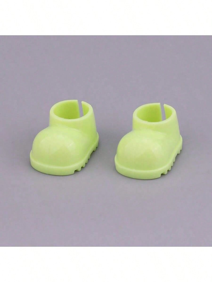 17cm for labubu Raincoat Outfit Set - Waterproof Cape & Boots for 17cm (6.69 ) Fashion Dolls, Green/Yellow (Doll Not Included) One Size