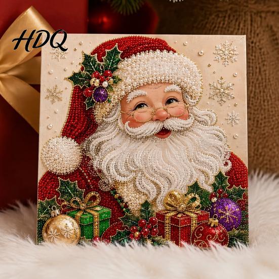 Kit Ornamento Casa Invernale Kit Pittura Perle Finte di Natale Arte 3D Fai da Te con Cornice Perline Artigianato per Adulti Principianti Decorazione Murale Festiva