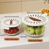 Thickened Double Layer Kitchen Storage Box with Lid & Draining Basket for Washing Fruits & Vegetables