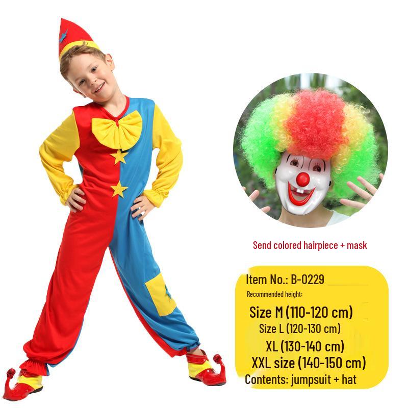 Kids' Clown & Magician Costume Set for Boys & Girls - Perfect for Masquerades, National Day, Christmas & New Year Performances.