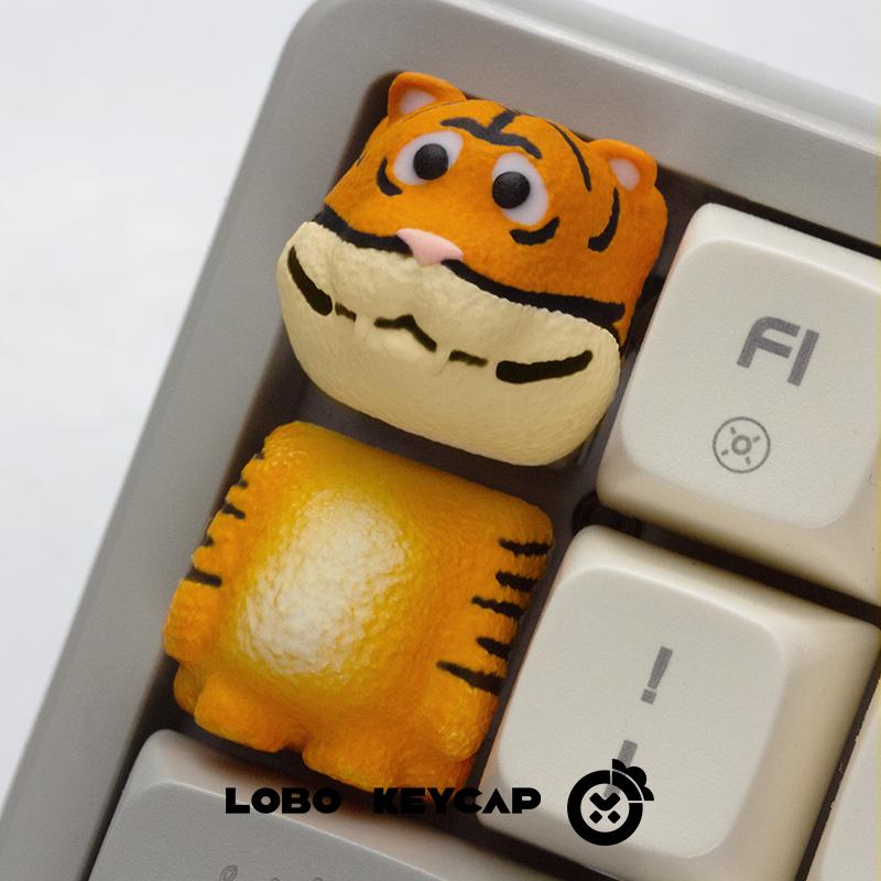 Animal Party  Keycaps Crocodile Tiger Otter Up And Down Key Resin Mechanical Keyboard Single Esc Animation Keycap Present