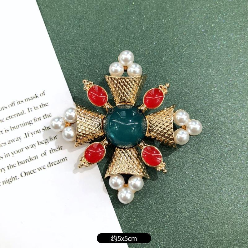 

Винтажная барочная вестерн антикварная брошь матовый золотой жемчуг корона суд булавка брошь аксессуары женщины