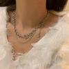 High-end Star Double-layer Necklace Woman Cold Style Hip-hop Short Collarbone Chain Trendy Temperament Chain Necklace Woman