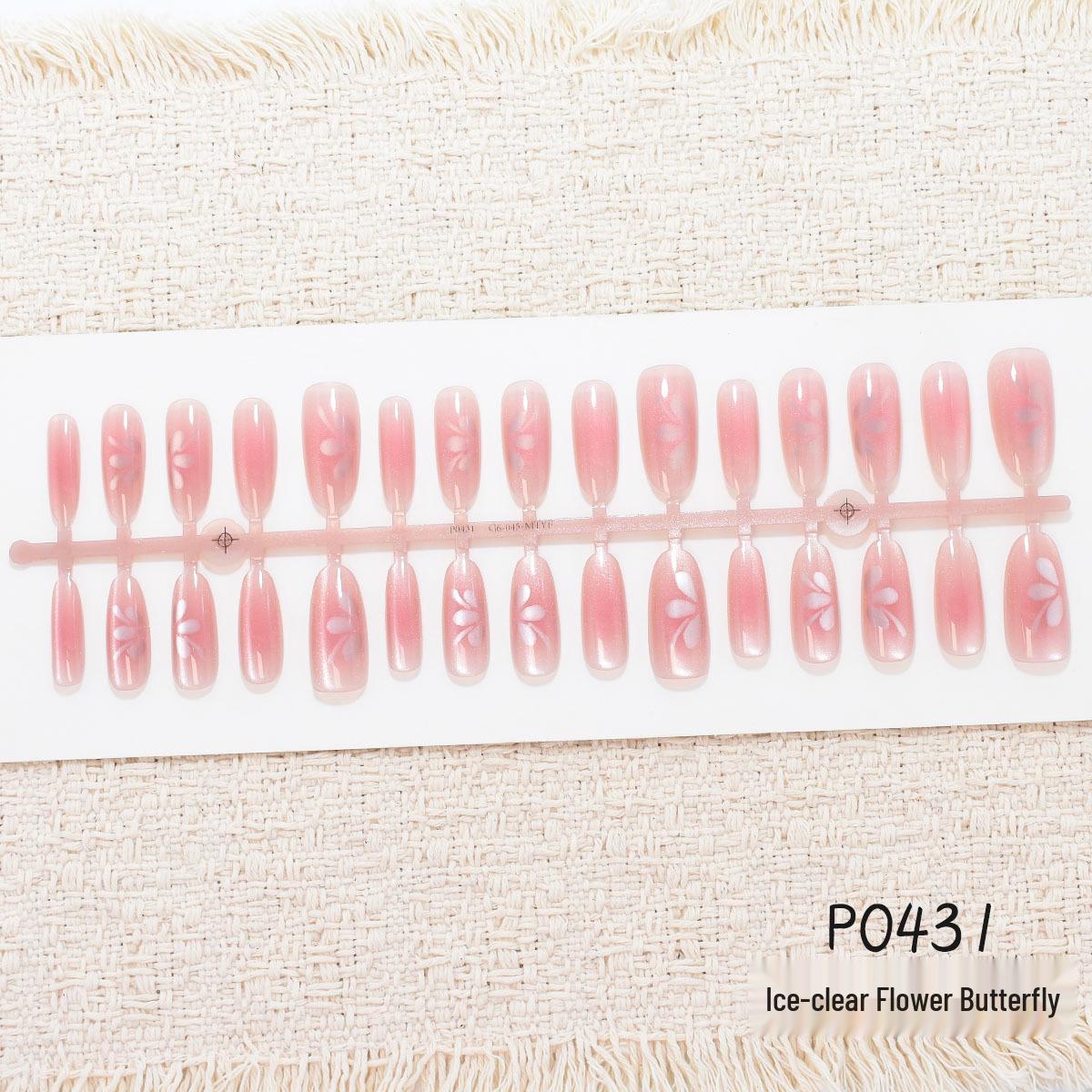P430-432 Autumn/Winter Translucent Butterfly & Flower Blush Cat Eye Nail Art Stickers