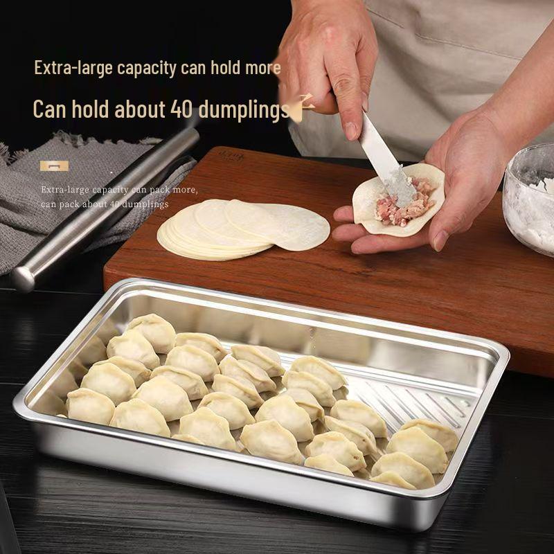 Taca do przechowywania pierogów ze stali nierdzewnej 316L - Bezpieczna do zamrażarki, Jakość spożywcza, Pudełko śniadaniowe utrzymujące świeżość