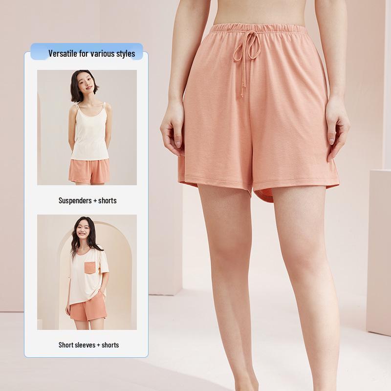 

Женский хлопковый пижамный комплект большого размера с коротким рукавом и вкладышами для бюстгальтера XL-XXL