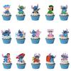 Birthday Stitch Theme Cake Inserts Set With Paper Decor For Events Celebration