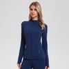 High Elasticity Women's Slim Fit Stand Collar Sports Jacket - Double Zipper Yoga & Running Wear