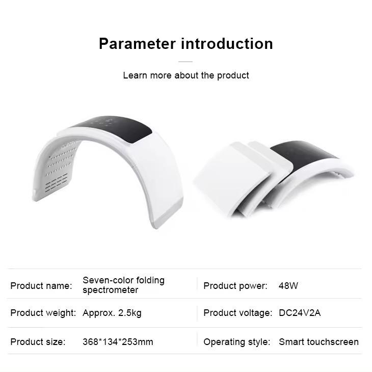 Foldable LED Spectrometer Facial Mist: Seven-Color Light for Hydrating and Skin Rejuvenation