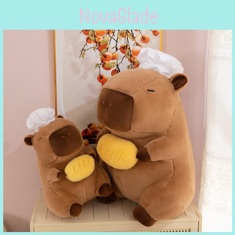 Adorable Cartoon Chef Capybara Plush Toy Soft Stuffed Animal For Kids Room Decor