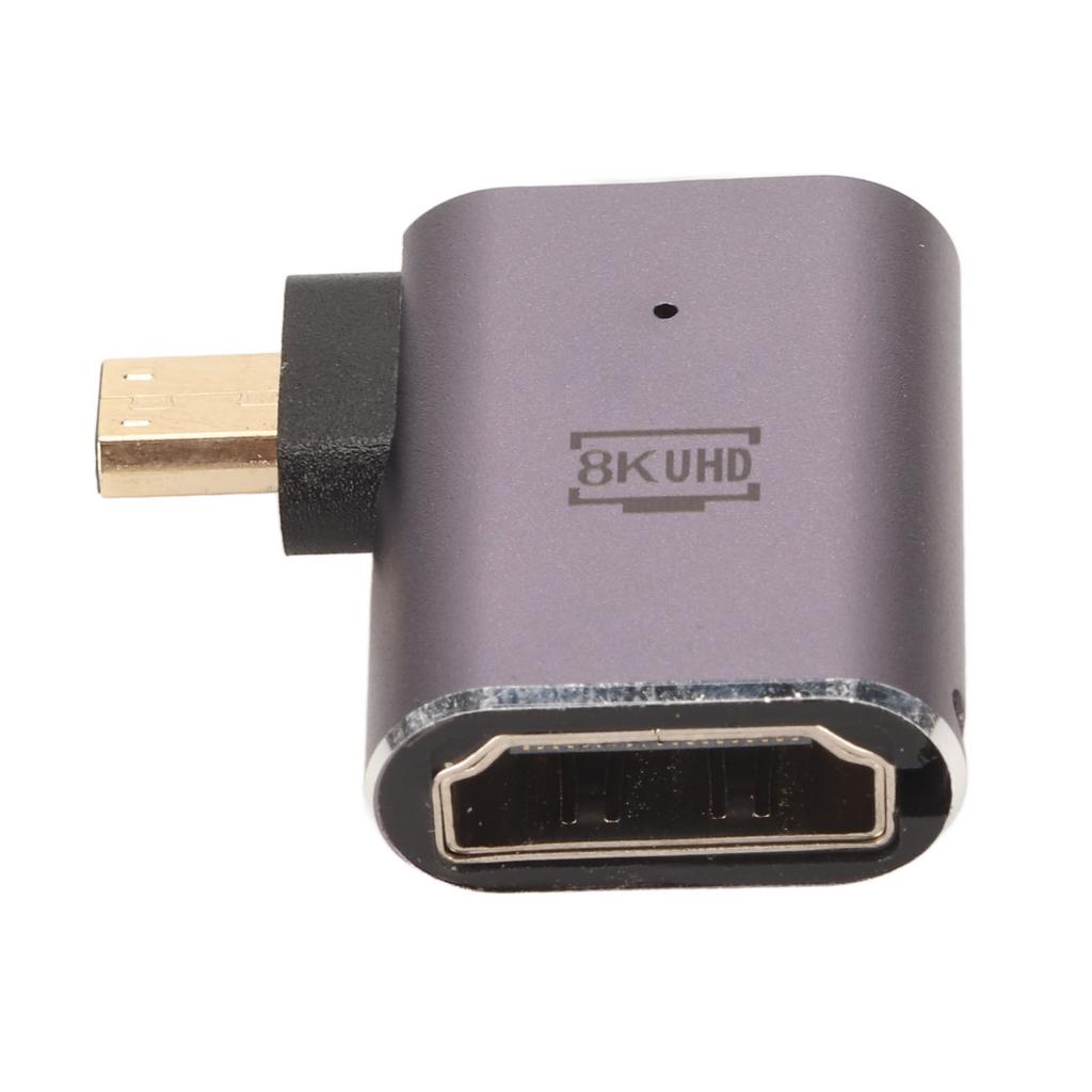 Rechtwinkliger HD-Buchse auf Micro-HD-Adapter mit LED-Licht 48 Gbit/s Unterstützung 8K-Auflösung Plug and Play