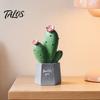 Durable Resin Home Decor Cactus Figurines Ornament, Desktop Decor, Multi-size Set Geometric Planters Ornament for Office