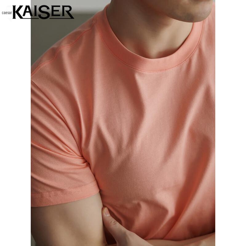 KAISER Men s 100% Cotton Round Neck Short Sleeve T-Shirt L