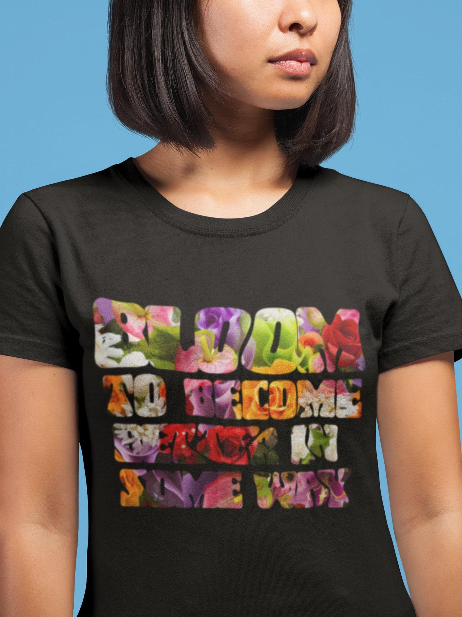 Bloom Floral T-Shirt: Unisex Heavy Cotton Tee L