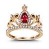 Milangirl Princess Crown Style Rings For Women Luxury Hollow Out  & White  Color Fashion   For Girls