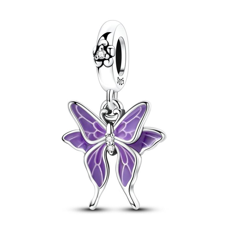 Charms Beads Copper Butterfly Flower Apple Cat Bear Charm Fit Original Bracelet Pendant Women Fine Diy Jewelry Gift