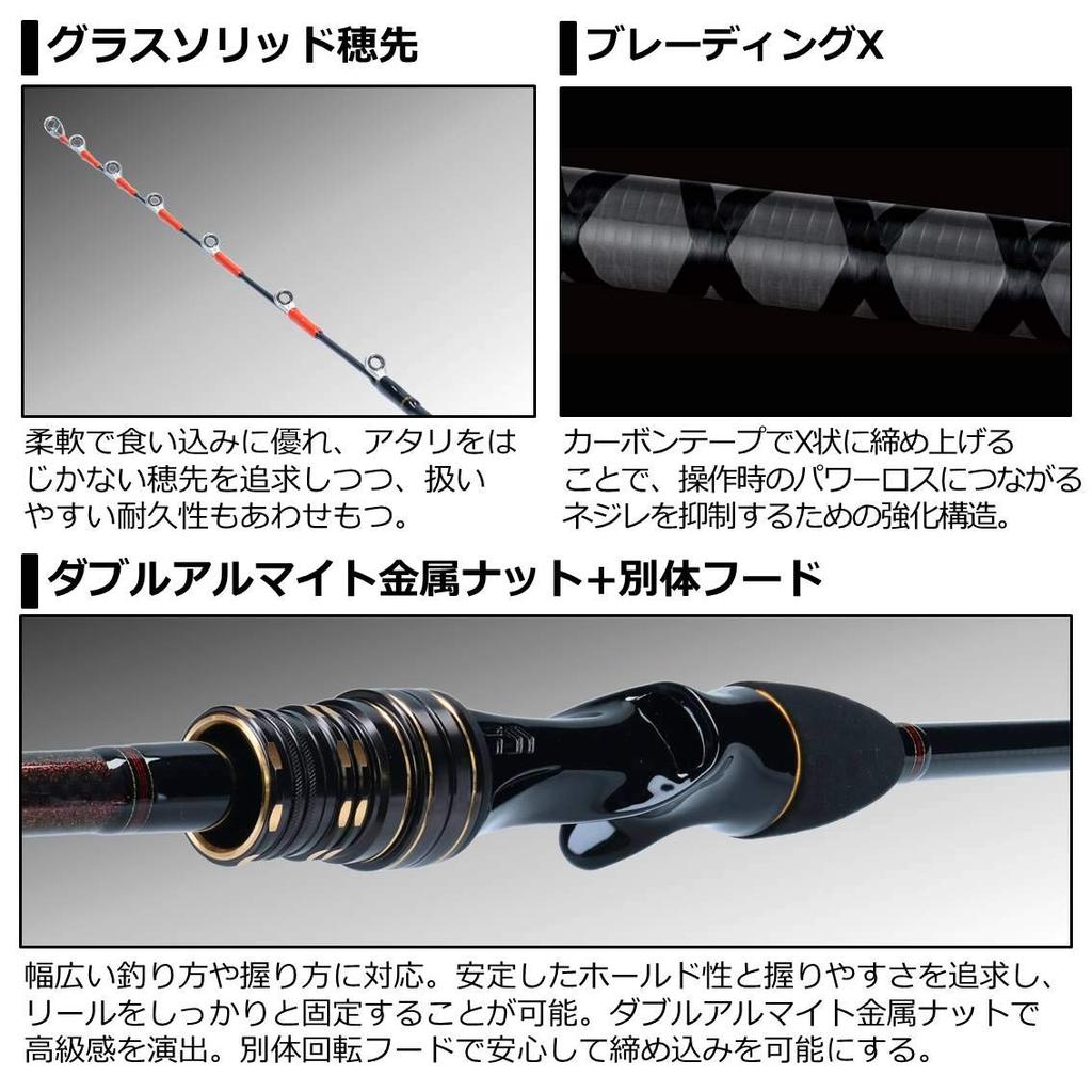 DAIWA Bay Puffer X Rod with Guide Irregular 3 Piece Condition 180/R 73