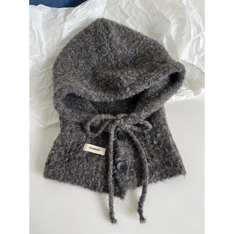 Korean Version of Balaclava Women's Autumn and Winter Hat Scarf Integrated Fashionable and Versatile Knitted Warm Ear Protection Hat