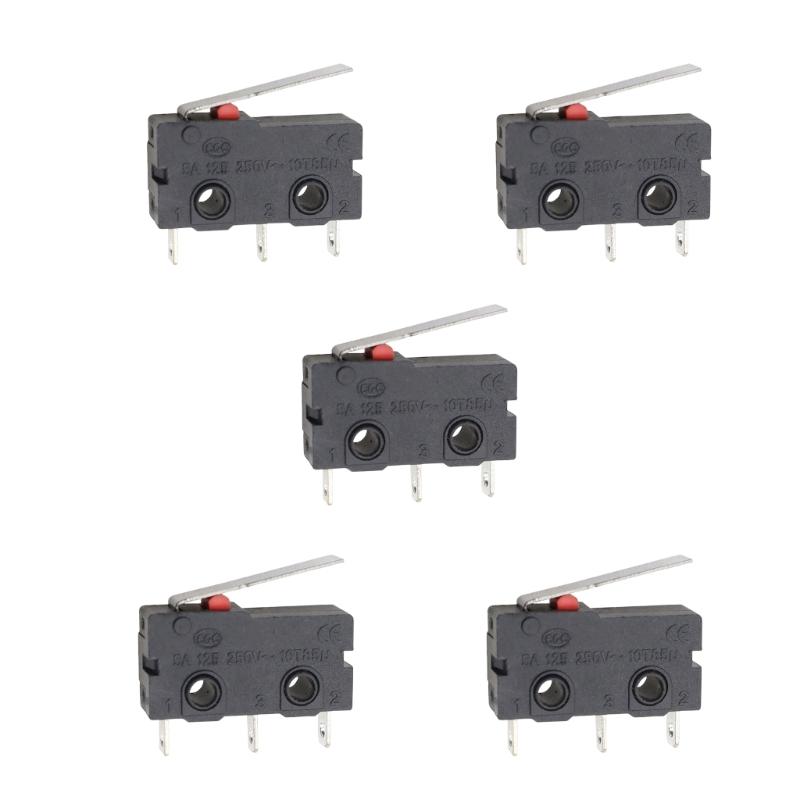Limit Control Microswitch Assembly, KW11 KW12 Contact Button Unit with Black Housing and 5A 125V 250V Rating Body