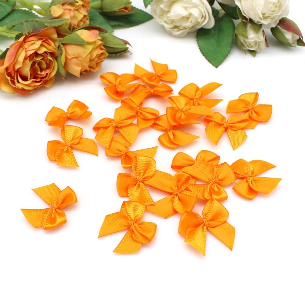 50 or 100pcs 25mm Colourful Ribbon Bows Small Size Polyester Satin Ribbon Bow Flower DIY Craft Decoration