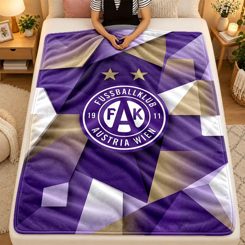 Flannel BlanketAustria Wien FC Warm Soft Throw Blanket for Indoor Sofa Bed Living Room Use