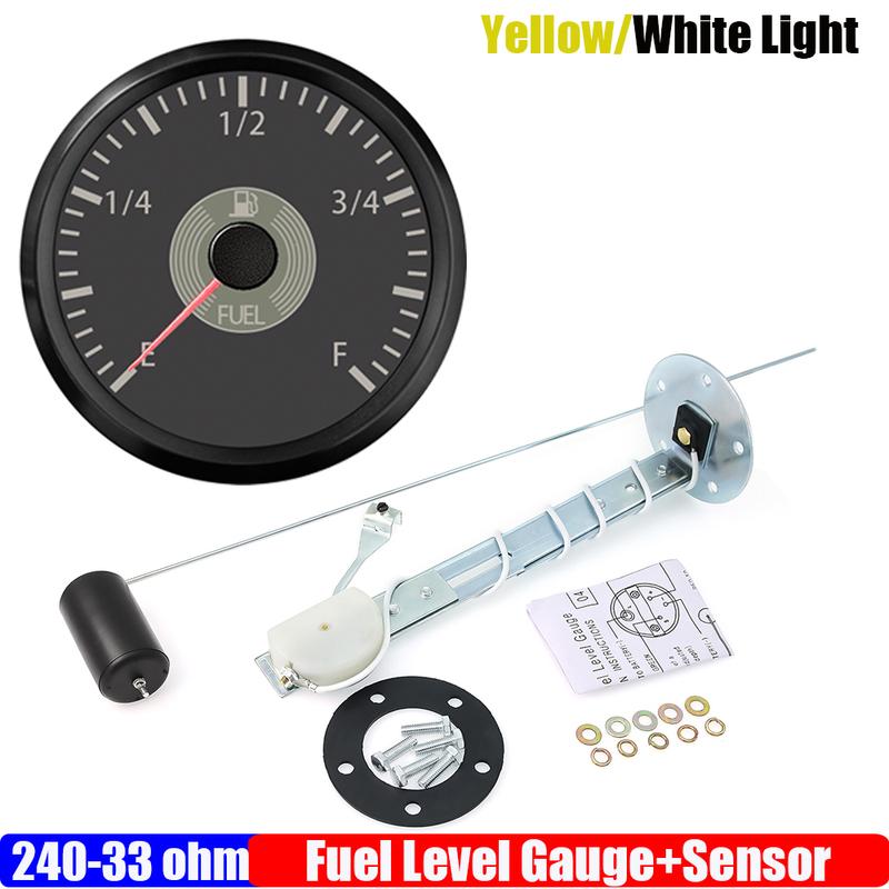 Retro Vintage Classic 2" 52mm Fuel Level Gauge+Sensor 240-33ohm Oil Tank Level Meter Indicator for Auto Car Marine Boat Yacht