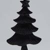 Black Pillar Candle Holder High Footed Metal Christmas Tree Shape Candlestick for Holiday Table Centerpieces Decoration