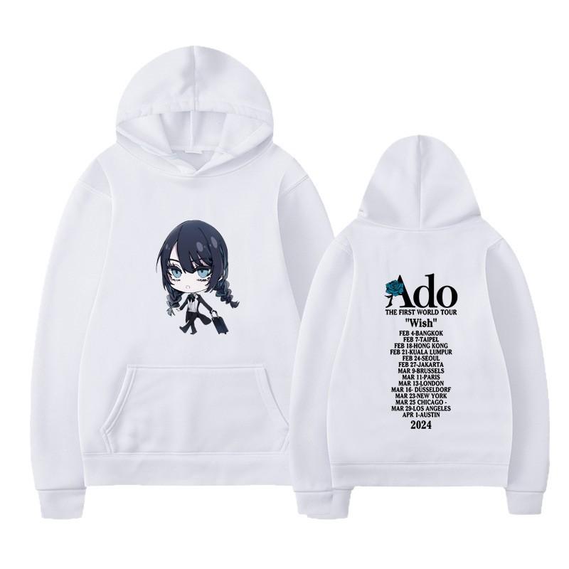 Ado Wish Merch The First World Tour Japan Singer Crewne Men Hoodie Vintage Unisex Pullover Graphic Hoody Tops Clothing