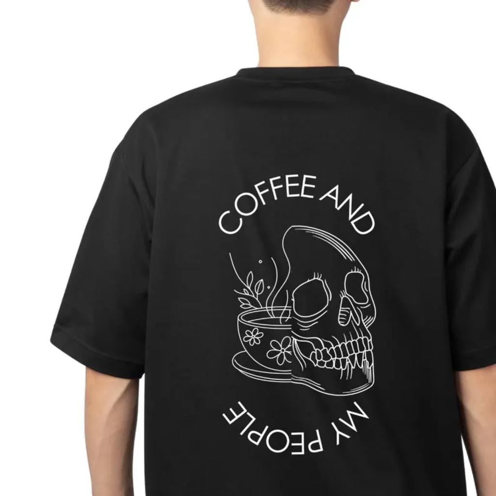Coffee and My People T-shirt, Barista Gift, Skull Design, Best Coffee Shirt