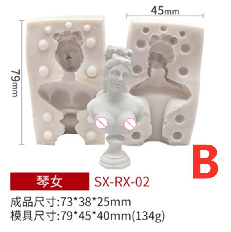 Portrait Plaster Mold Scented Candle Mold DIY Handmade Soap Candle Silicone Mold