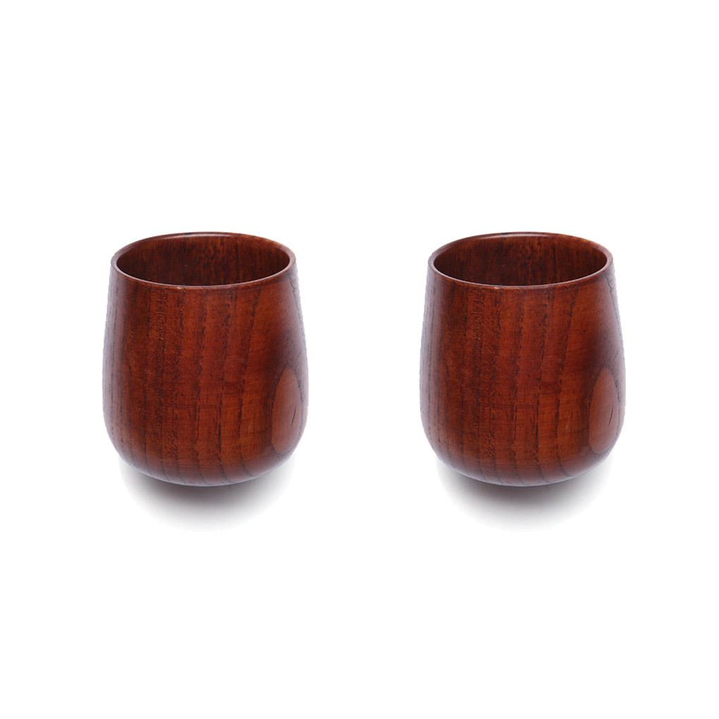

2Pcs Wooden Mug Coffee Tea Water Creatively Mugs Breakfast Oatmeal Container Cup Kitchen Office Wood Home Drinking Present cup with feet