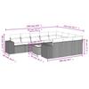 11-teiliges Gartensofa-Set mit Kissen Schwarzes Poly-Rattan