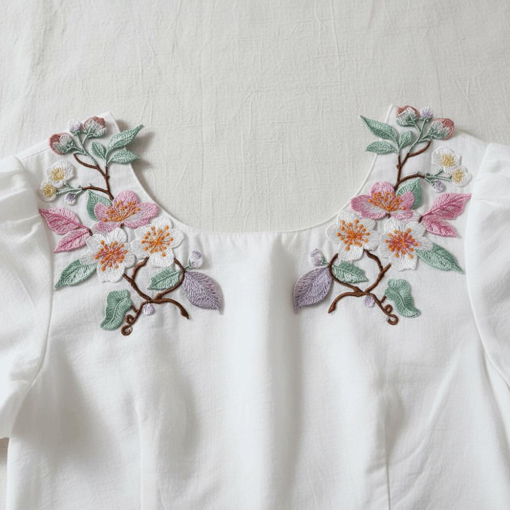Iron On DIY Embroidered Stickers Flower Shape Clothes Sticker Elegant Flower Embroidery Patch  Bags