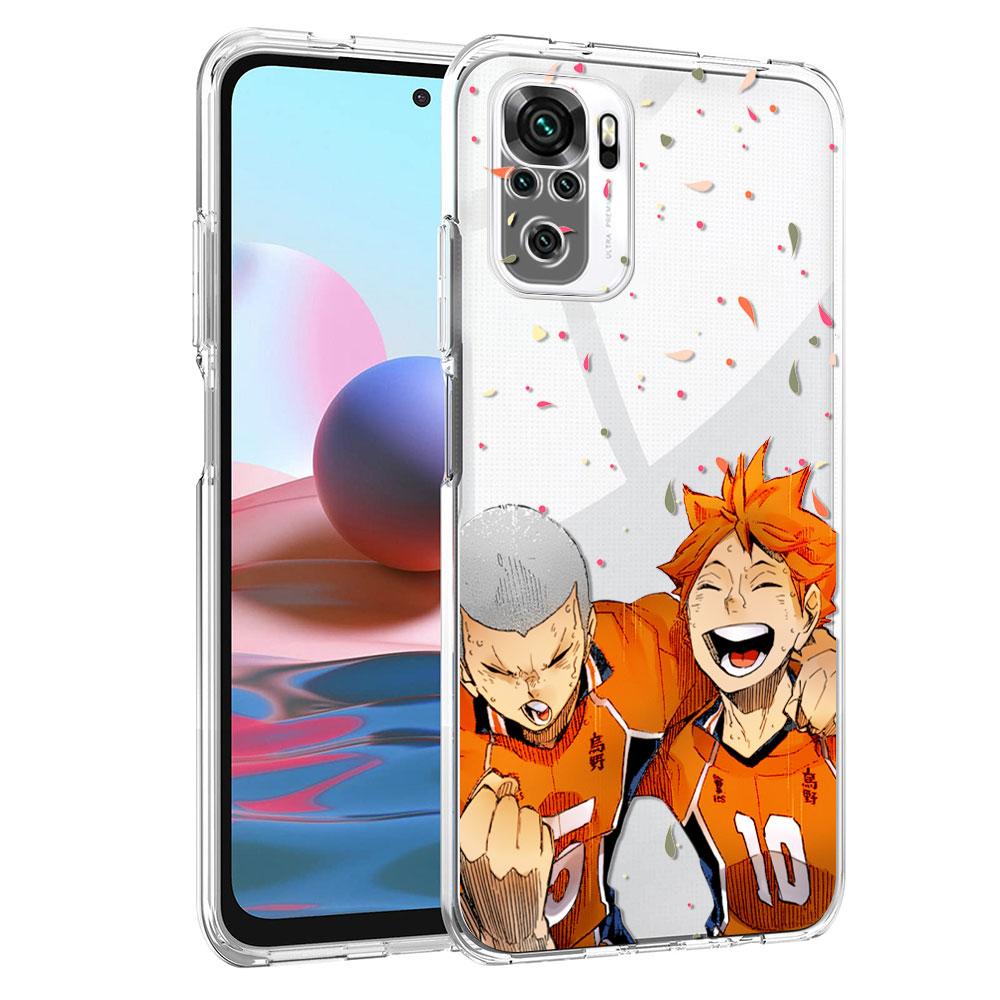 Průhledné pouzdro pro Xiaomi Redmi Note 10 9S 9 8 Pro 10S 7 9C 8T 9A K40 9T 7A 8A Silikonový kryt na telefon Anime Haikyuu Fundas