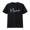 Womens Mimi T Shirt Heart Print For Grandma Casual  Top Black 2XL Vintage Washed Graphic Stretched Unisex Versatile