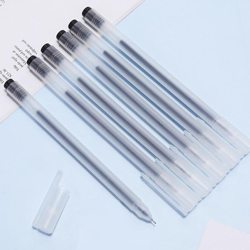 0.5mm Transparent Frosted Ballpoint Pen with Black Cap for Office & Exams