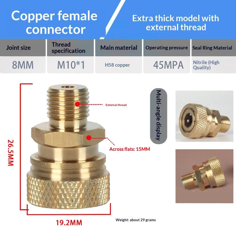 Air Hpa Soft Extended Air Charging Quick Release Adapter Socket 1/8Bsp(G1/8) 8Mm Male Nipple Accessories