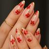 Almond Flower Embossed Embroidery Gilded Medium Wearable Nails
