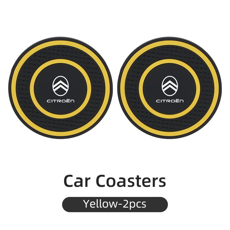 Silicone Double Ring Car Cup Mat Anti-Slip Insert For Citroen C4 C3 C5 C1 C2 VTS Berlingo Celysee Xsara Picasso Aircross